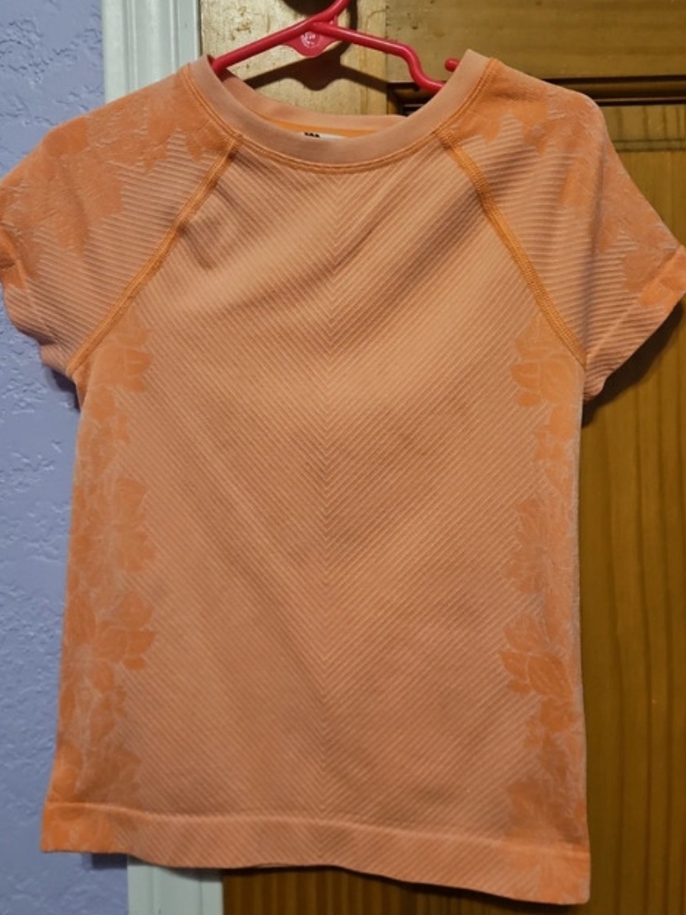 all in motion Peach Short-Sleeve Active Tee with Floral Side Detail